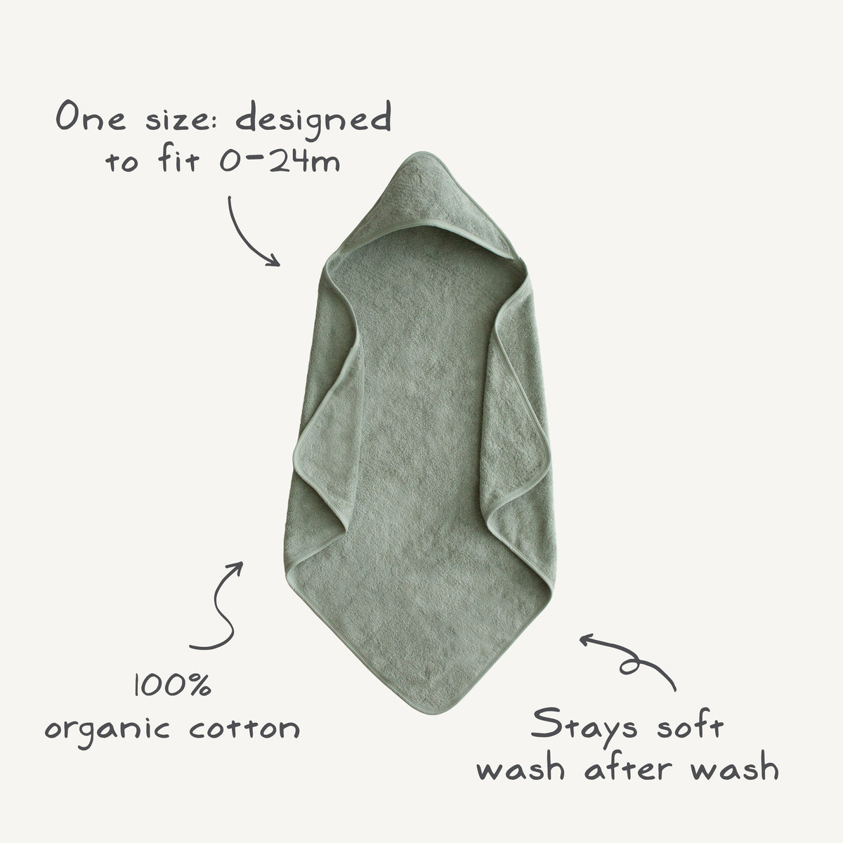 Baby Organic Cotton Baby Hooded Towel Mushie