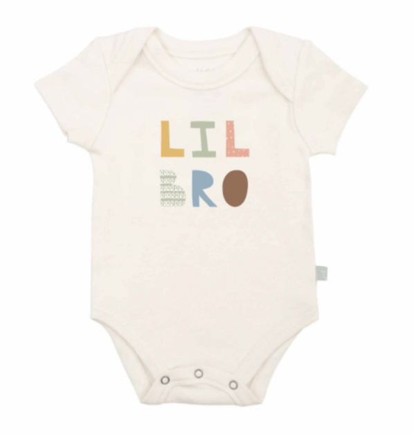 Baby graphic bodysuit | lil bro - desert rose Finn + Emma