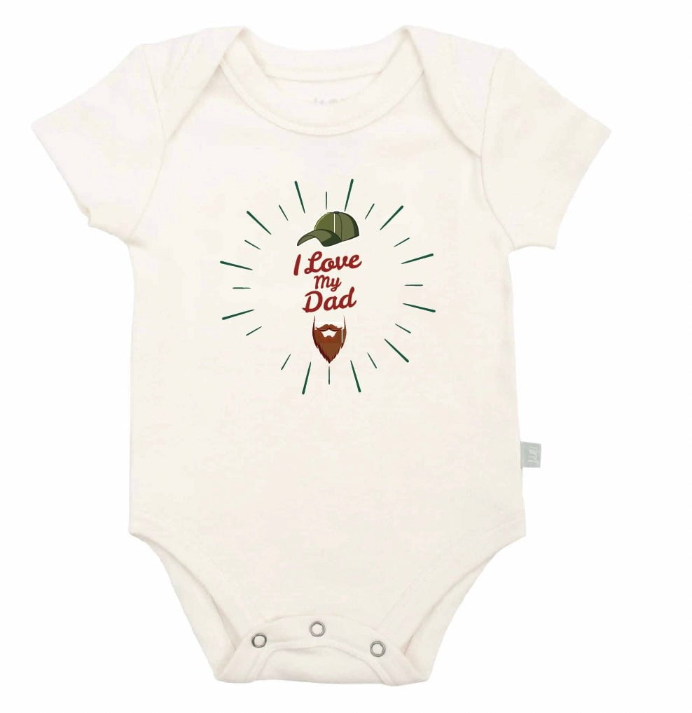 Baby graphic bodysuit | love dad beard finn + emma