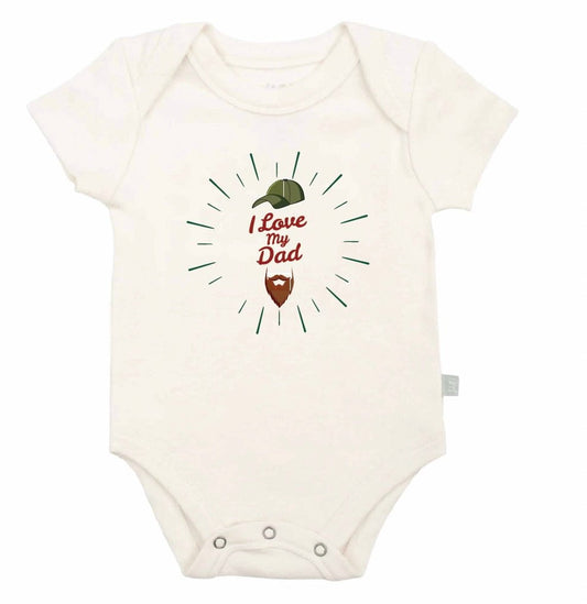 Baby graphic bodysuit | love dad beard finn + emma