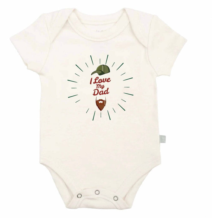 Baby graphic bodysuit | love dad beard finn + emma