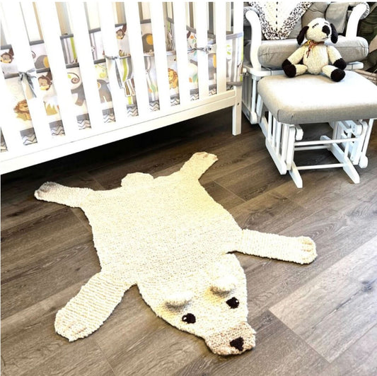 Baby Organic Wool Play Mat + Nursery Rug  | Polar Bear finn + emma