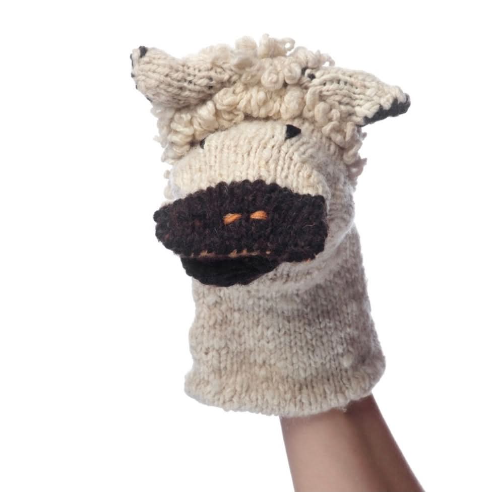 Baby Organic Wool Knit Hand Puppet  | Sawyer the Sheep finn + emma