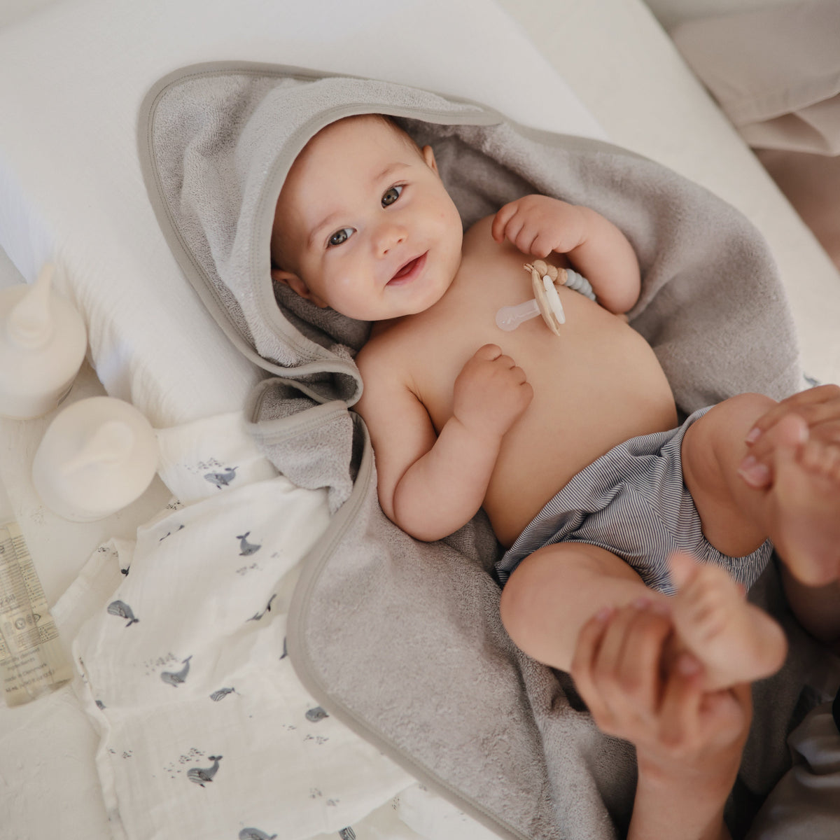Baby Organic Cotton Baby Hooded Towel Mushie