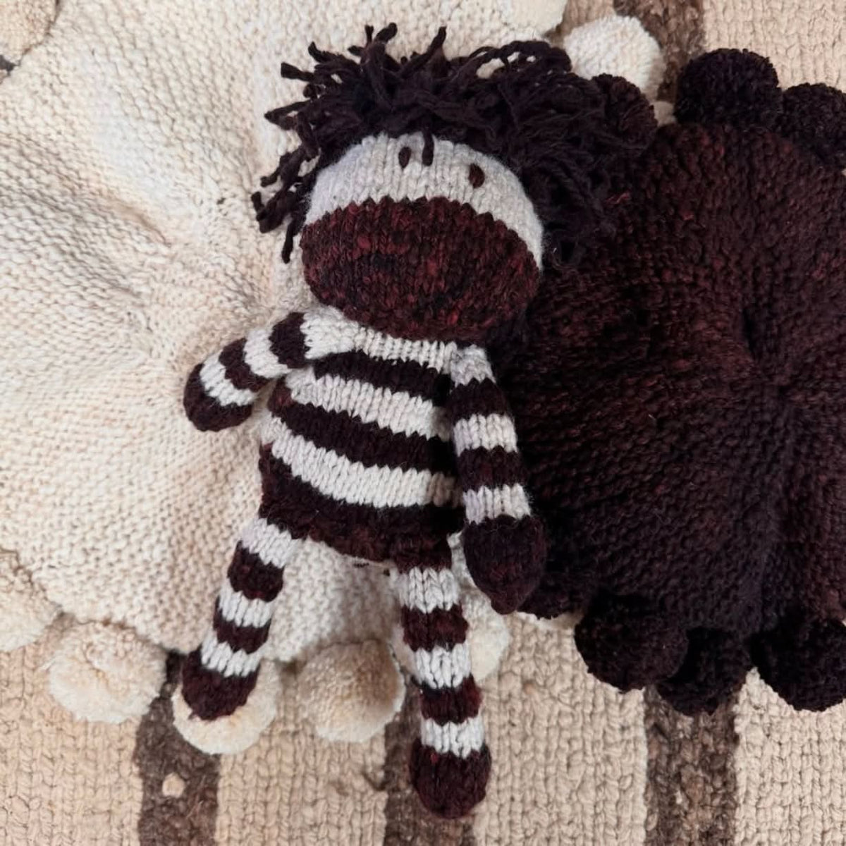 Baby Wool Knit Buddy  | Zachary the Zebra finn + emma