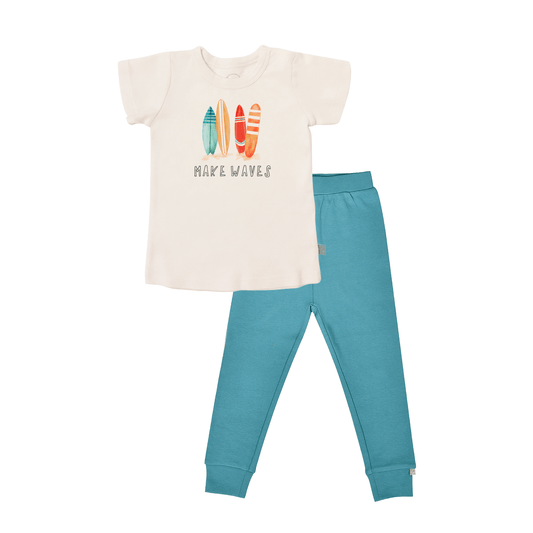 Baby short sleeve pajama set | make waves Finn + Emma