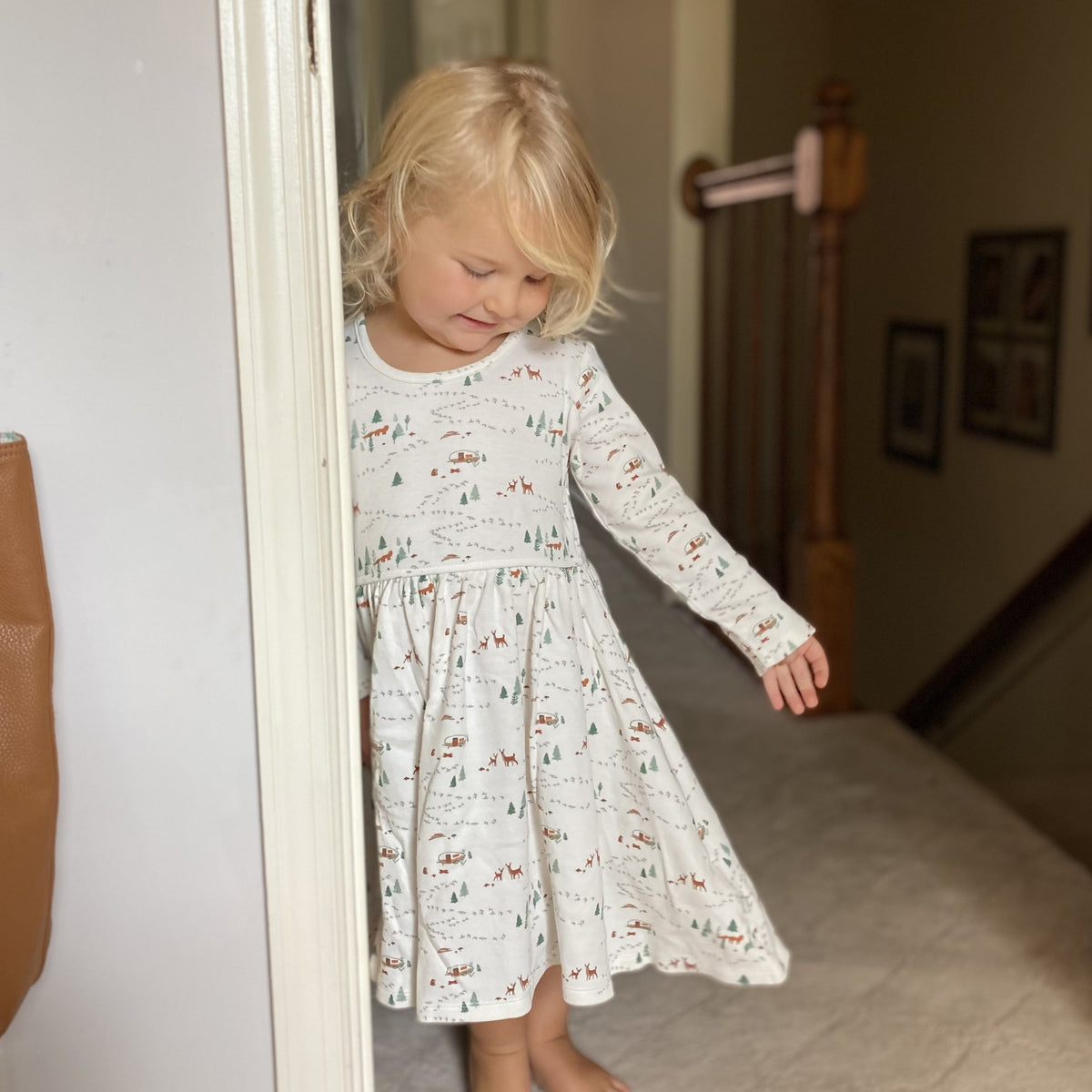 Baby long sleeve twirl dress | into the woods finn + emma