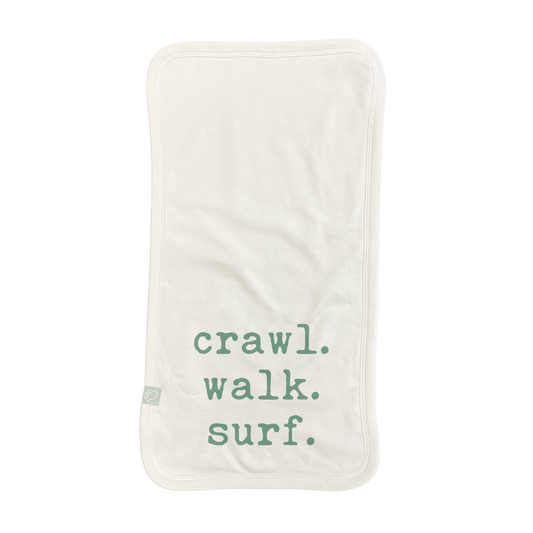Baby burp cloth | crawl walk surf finn + emma
