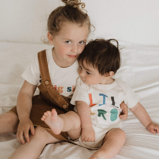 Baby graphic bodysuit | lil bro Finn + Emma