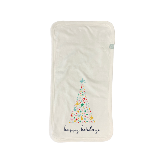 Baby burp cloth | happy holidays tree finn + emma