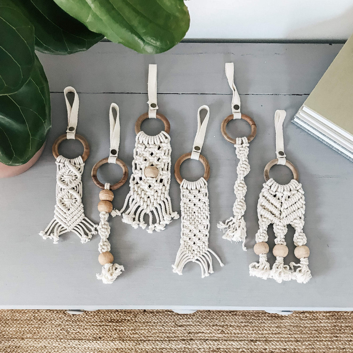 Baby all-in-one toy | macrame mesh & bead finn + emma