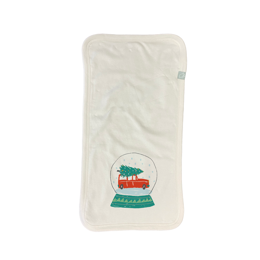Baby burp cloth | holiday snow globe finn + emma