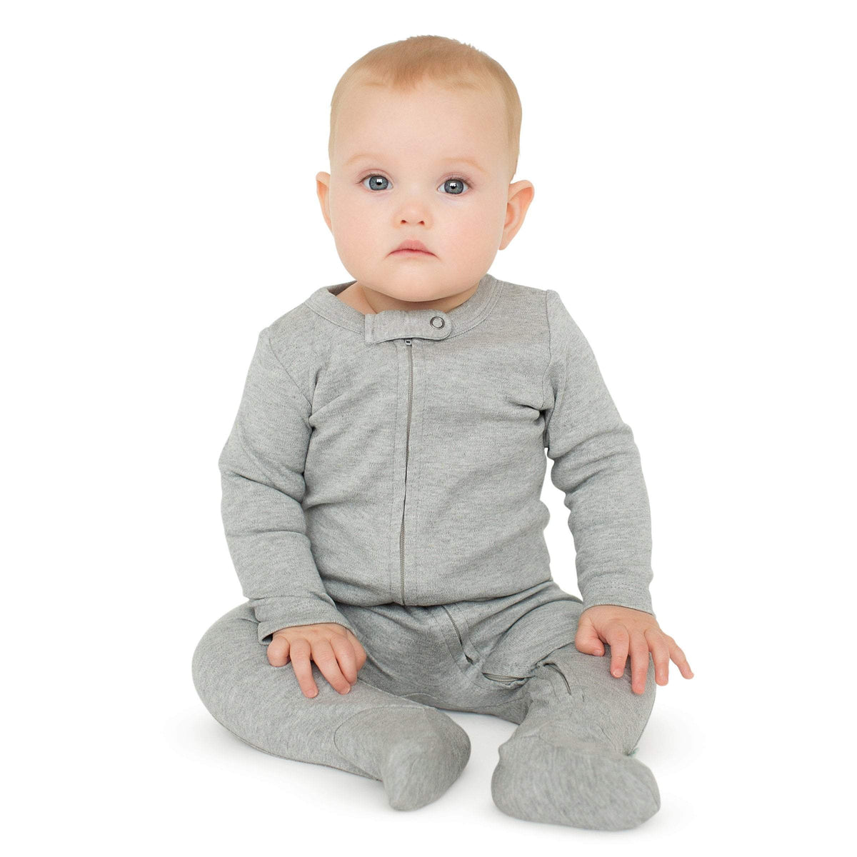 Baby 2 pc. zipper footie set | ivory & heather grey finn + emma