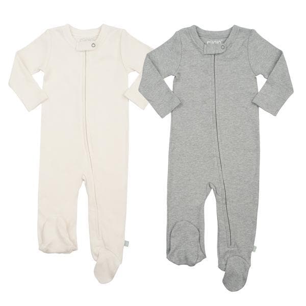 Baby 2 pc. zipper footie set | ivory & heather grey finn + emma