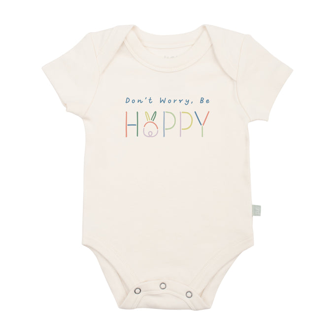 Baby graphic bodysuit | don't worry be hoppy finn + emma