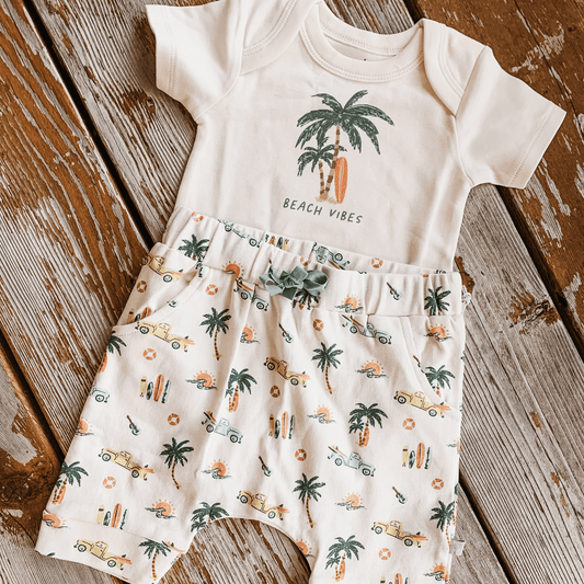 Baby graphic bodysuit | beach vibes palms finn + emma