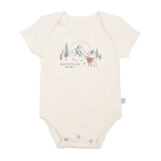 Baby graphic bodysuit | mountain baby finn + emma