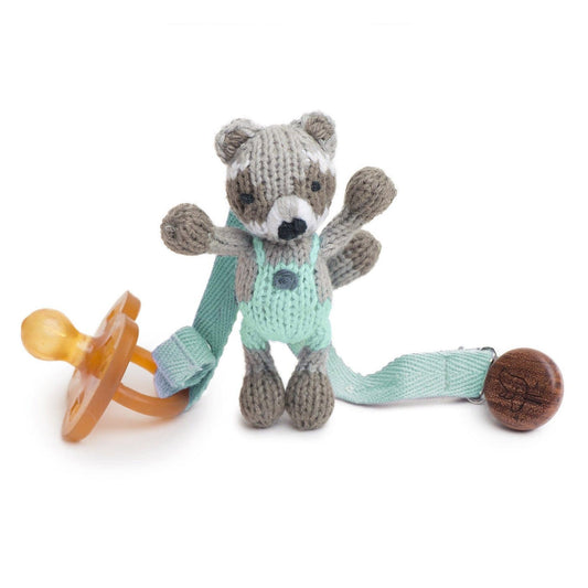 Baby pacifier holder | ramsay the raccoon finn + emma
