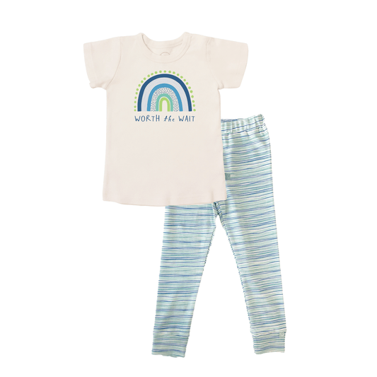 Baby short sleeve pajama set | worth the wait finn + emma